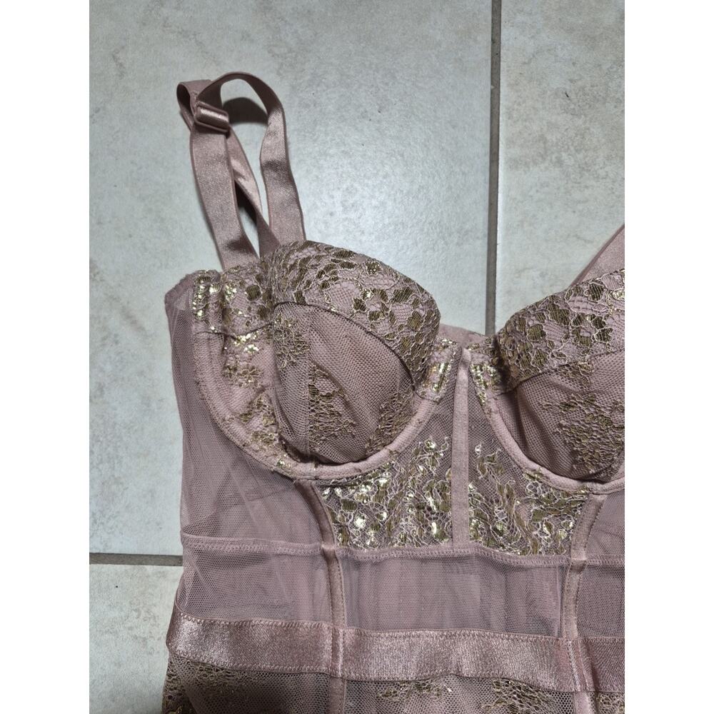 victorias secret very sexy pink nude lace bra corset lingerie 34C - Picture 2 of 13
